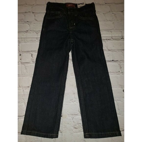Nwt SIZE 4 Slim Boys Arizona Jean Co Jeans Adjustable Waist snap closure - Picture 1 of 4